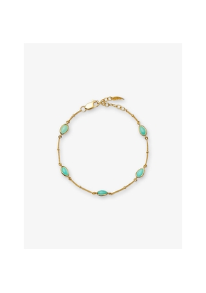 Womens Missoma Magma 18ct Yellow Gold Vermeil and Malachite Charm Bracelet