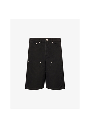 Womens Obey Shift Panel Mid-Rise Denim Shorts