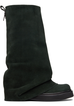 The Attico Green Robin Combat Boots