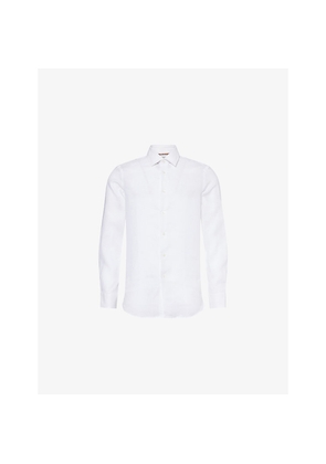 Mens Paul Smith Tailored-Fit Long-Sleeves Linen Shirt