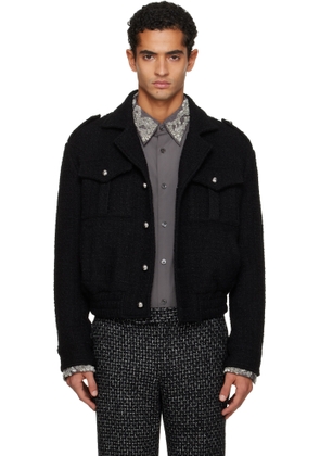 Ernest W. Baker Black Military Bomber Jacket