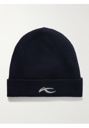 Kjus - Logo-Appliquéd Ribbed-Knit Beanie - Men - Blue