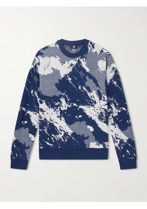 Fusalp - Mountain Logo-Appliquéd Merino Wool-Jacquard Sweater - Men - Blue - S