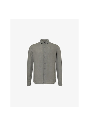 Mens Corneliani Long-Sleeve Regular-Fit Linen Shirt
