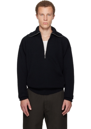 LEMAIRE Black Half Zip Sweater