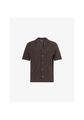 Mens Oscar Jacobson Kirk Textured Cotton-Knit Shirt