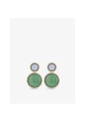 Womens Lelet Ny Lina Ballchain Gold-Plated Brass, Jade and Agate Drop Earrings