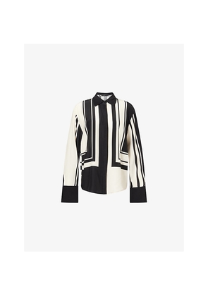Womens Sir Pietra Geometric-Print Silk Shirt