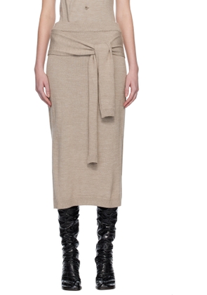 LEMAIRE Beige Trompe L'oeil Midi Skirt