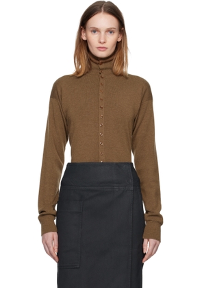 LEMAIRE Brown Buttoned Fitted Cardigan
