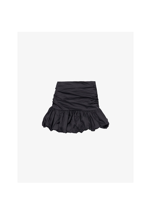 Womens Amy Lynn Puffball Gathered Cotton Mini Skirt