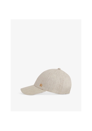 Womens Reiss Lily Logo-Badge Linen Baseball Cap