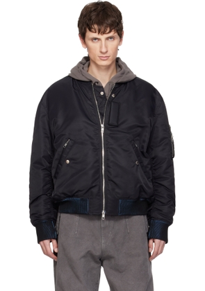 WOOYOUNGMI Black Back Logo MA-1 Bomber Jacket