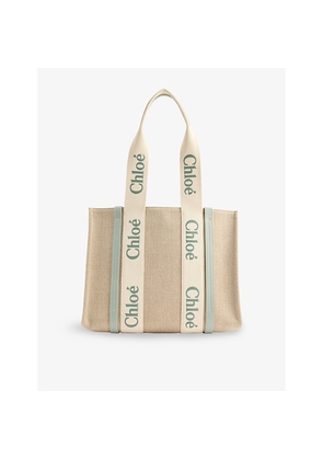Womens Chloe Woody Medium Linen Tote Bag