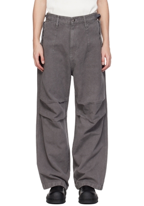 WOOYOUNGMI Gray 3D Wide Trousers