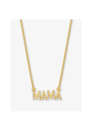 Womens Rachel Jackson Gemstone Mama 22ct Yellow Gold-Plated Sterling-Silver and Cubic Zirconia Necklace