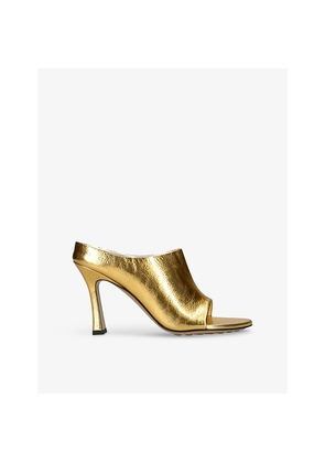 Womens Bottega Veneta Rana 90 Metallic-Leather Heeled Sandals