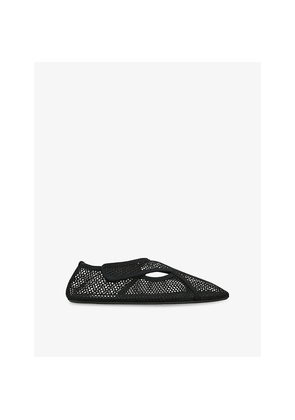 Womens Azzedine Alaia Fishnet Woven Slippers