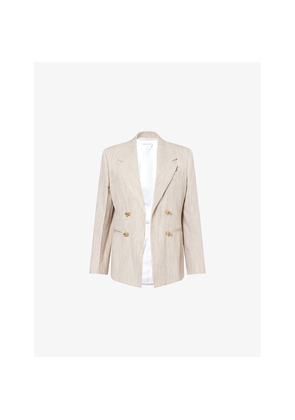 Womens Bottega Veneta Knot Notch-Lapels Woven Blazer