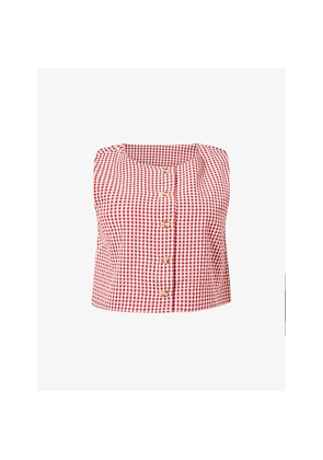 Womens Posse Rio Gingham Cotton-Poplin Top