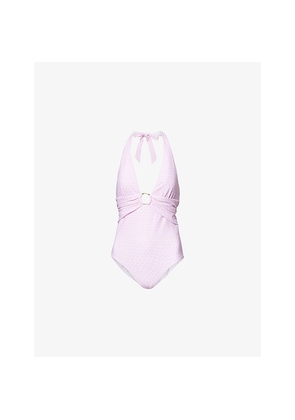 Womens Heidi Klein Cap Ferrat Ring Halterneck Swimsuit