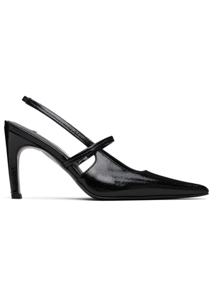 TOTEME Black Naplak Stiletto Slingback Heels