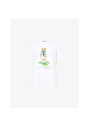 Mens Polo Ralph Lauren x Wimbledon Tennis Bear Graphic-Print Cotton-Jersey T-Shirt