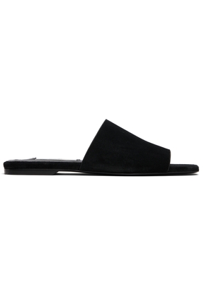 TOTEME Black Velour-Leather Bandeau Sandals