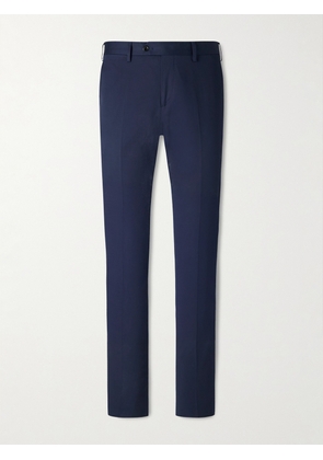 Lardini - Tapered Cotton-Blend Twill Trousers - Men - Blue - IT 46
