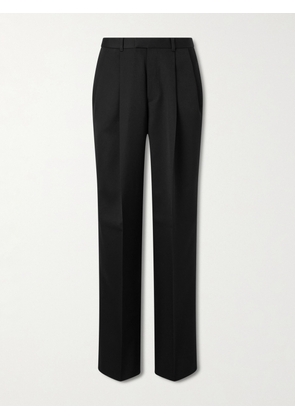 Givenchy - Straight-Leg Pleated Grain De Poudre Wool Trousers - Men - Black - IT 44
