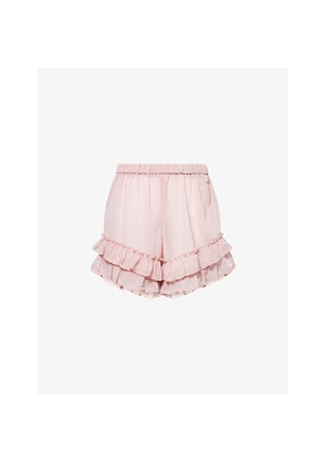 Womens Amy Lynn Relaxed-Fit Semi-Sheer Chiffon Shorts