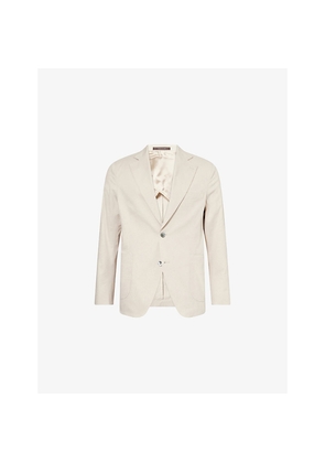 Mens Oscar Jacobson Ferry Patch-Pocket Soft Cotton Blazer
