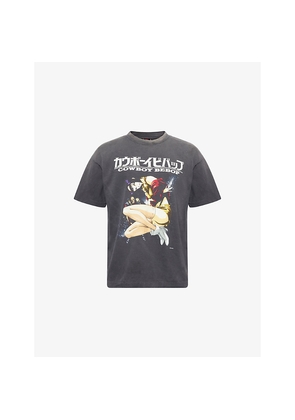 Mens Saint MXXXXXX Cowboy Beb Graphic-Print Crewneck Cotton T-Shirt
