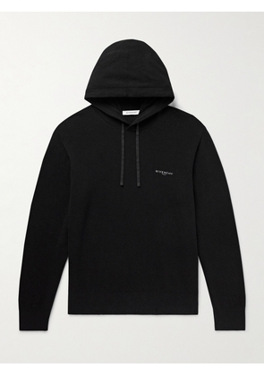 Givenchy - Logo-Print Wool and Cashmere-Blend Hoodie - Men - Black - XS