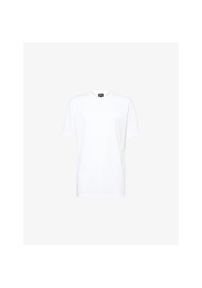 Mens Giorgio Armani Embroidered-Logo Crewneck Cotton T-Shirt