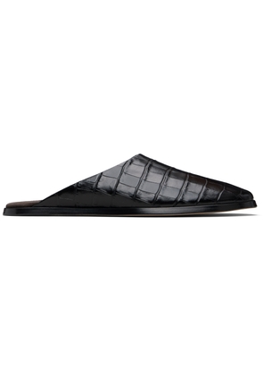Fear of God Black Croc Embossed Slides