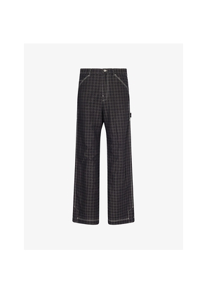 Mens Amiri Quad Work Printed Cotton and Linen Trousers