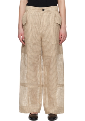 ISSEY MIYAKE Beige Papyrus Trousers