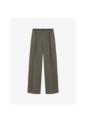 Womens Loewe Logo-Waistband Straight-Leg Woven Trousers