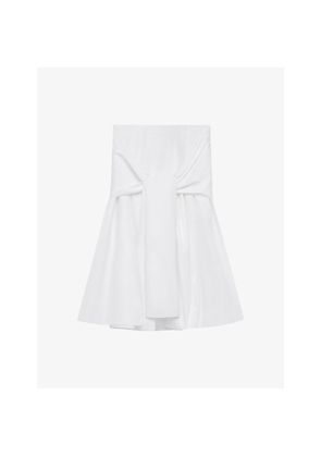 Womens Loewe Wrap-Panel Flared Cotton Midi Skirt