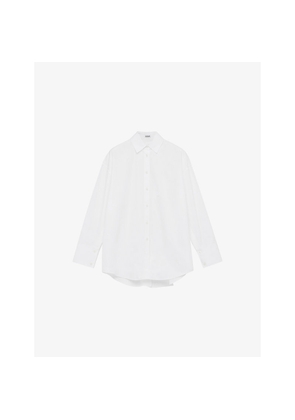 Womens Loewe Cape Anagram-Embroidered Cotton-Blend Shirt
