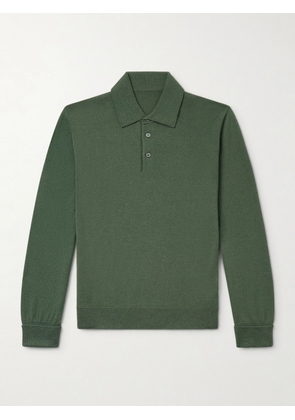 Anderson & Sheppard - Wool and Cashmere-Blend Polo Shirt - Men - Green - S
