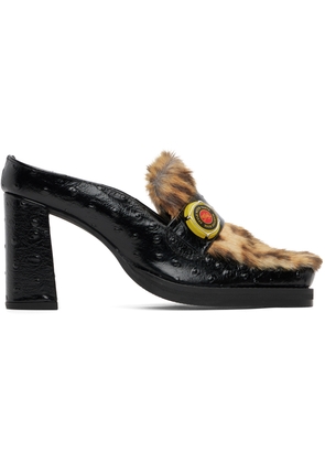 Martine Rose Black Champagne Cap Square Toe Heels