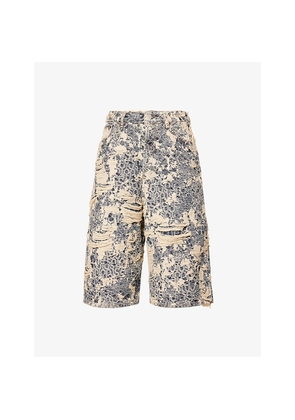 Mens Acne Studios Judda Destressed Cotton Denim Shorts