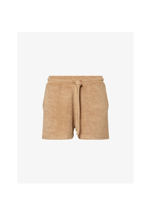 Womens 4th & Reckless Zita Towelling Logo Woven Shorts