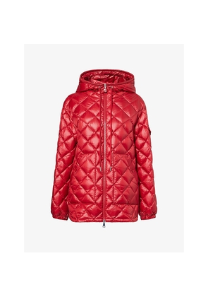 Womens Moncler Relaxed-Fit Hooded Shell-Down Jacket