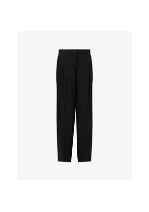 Womens Toteme Pleated Wide-Leg Woven Trousers