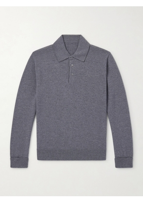 Anderson & Sheppard - Wool and Cashmere-Blend Polo Shirt - Men - Gray - S