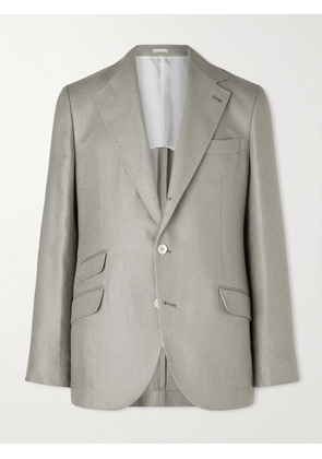 Brunello Cucinelli - Silk, Linen and Wool-Blend Blazer - Men - Gray - IT 46