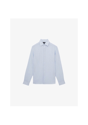 Mens Reiss Ruban Long-Sleeved Linen Shirt